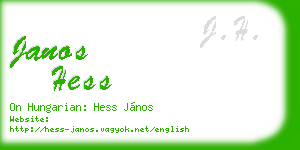 janos hess business card