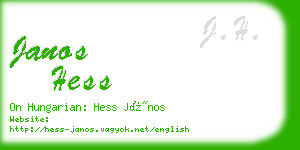 janos hess business card